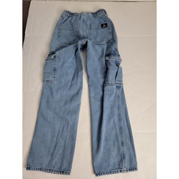 BDG Y2K Skate Cargo Jeans Baggy Womens Sz 25 Wide Leg Drapey 90s Y2K Streetwear - Picture 8 of 10